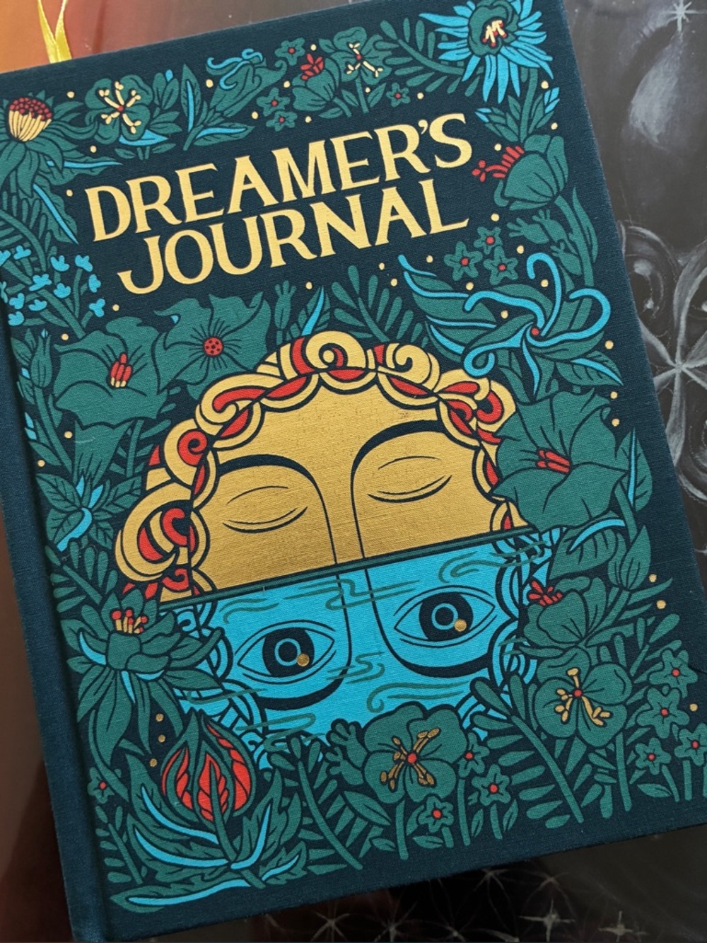 Dreamer's Journal Hardcover Notebook in Teal, Gold and Blue